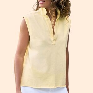 Frank Eileen Olivia Popover Henley Tank Yellow